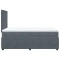 cadre de lit et matelas Gris foncé 120x200cm Velours