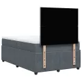 cadre de lit et matelas Gris foncé 120x200cm Velours