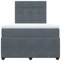 cadre de lit et matelas Gris foncé 120x200cm Velours