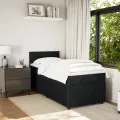 cadre de lit avec matelas Noir 90x200 cm Velours