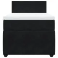 cadre de lit avec matelas Noir 90x200 cm Velours