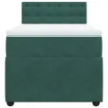 cadre de lit avec matelas Vert foncé 90x190 cm