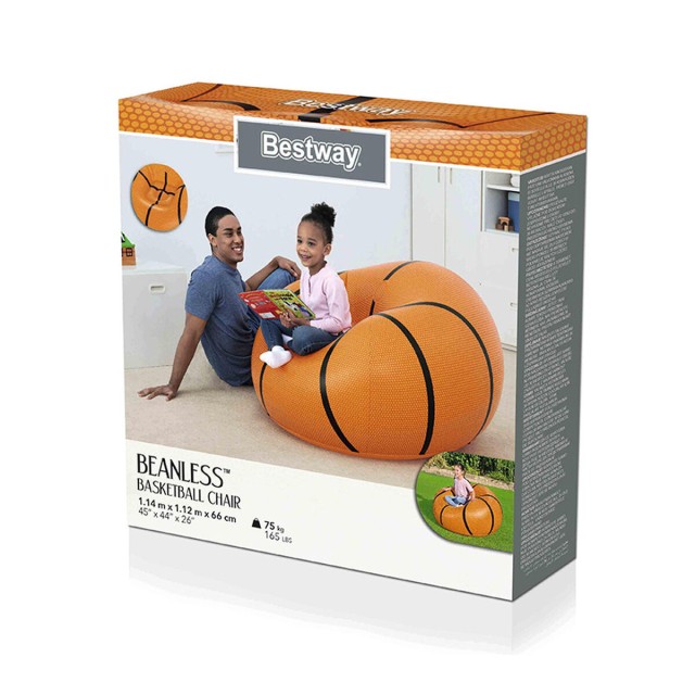 Bestway Poltrona Gonfiabile Gigante Basket 114x112x66 cm +6 Anni Inter
