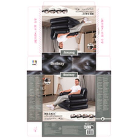 Bestway Sillon Hinchable 4 Posiciones Negro 191x38x25 cm Interior 7511