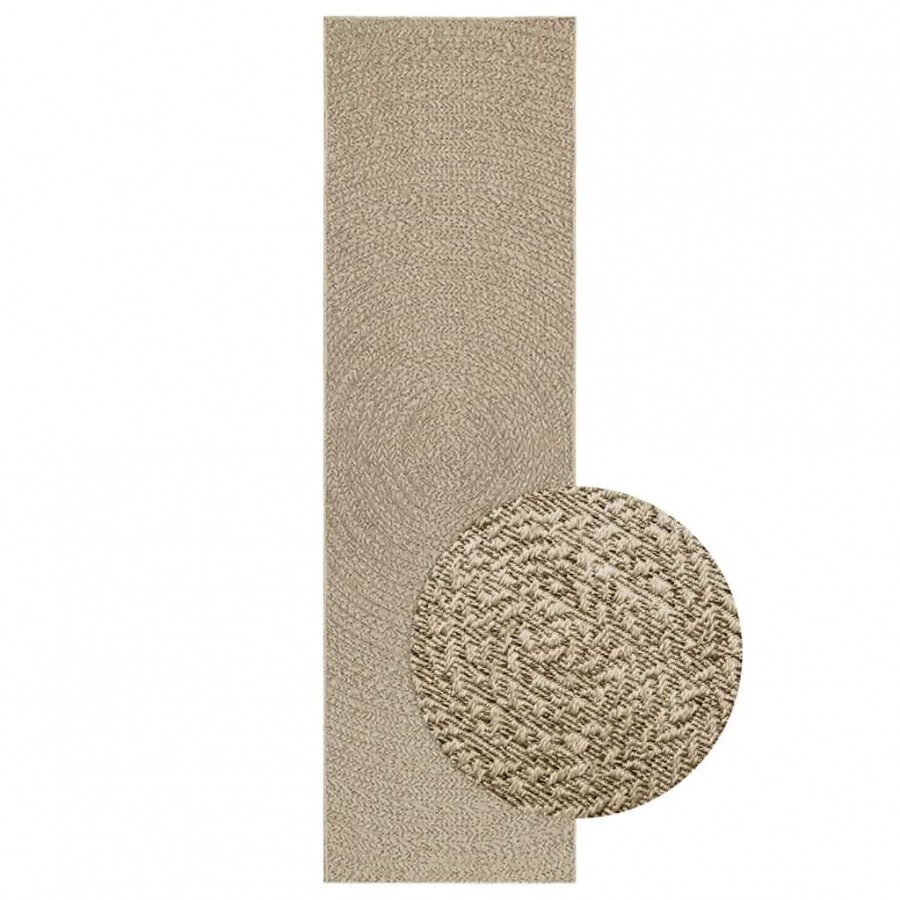 Tapis ZIZUR beige 80x250 cm aspect de jute intérieur extérieur