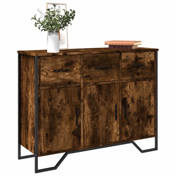 Buffet chêne fumé 97x32,5x74,5 cm bois d'ingénierie