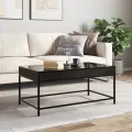 Table basse avec LED infini noir 90x50x41 cm