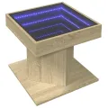 Table basse avec LED chêne sonoma 50x50x45 cm bois d'ingénierie