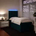 cadre de lit avec matelas bleu 80x200 cm velours