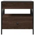 Table basse avec LED Infinity chêne marron 50x50x51 cm