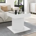 Table basse avec LED blanc 50x50x45 cm bois d'ingénierie