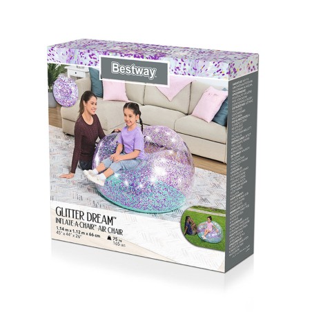 Bestway Opblaasbare Glitter Gigantische Fauteuil 114x112x66 cm +6 Jaar