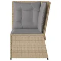 Canapé d'angle de jardin avec coussins beige résine tressée