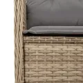 Canapé d'angle de jardin avec coussins beige résine tressée