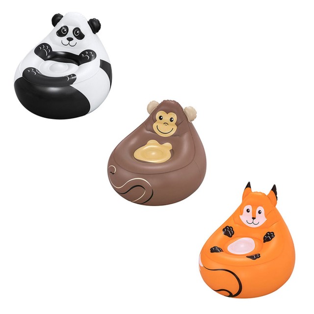 Bestway Sillon Hinchable Gigante Animales 72x72x64 cm +3 Años Interio