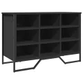 Armoire à chaussures noir 90x38x61,5 cm bois d'ingénierie