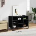 Armoire à chaussures noir 90x38x61,5 cm bois d'ingénierie
