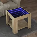 Table basse avec LED chêne sonoma 53x53x45 cm bois d'ingénierie