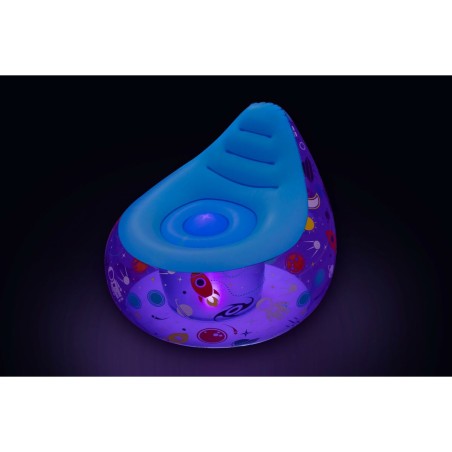 Bestway aufblasbarer Sessel mit LED-Leuchten Weltraum 72x72x64 cm +3 J