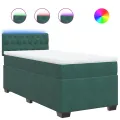 cadre de lit avec matelas Vert foncé 90x200 cm
