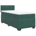 cadre de lit avec matelas Vert foncé 90x200 cm