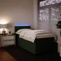cadre de lit avec matelas Vert foncé 90x200 cm