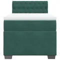 cadre de lit avec matelas Vert foncé 90x200 cm