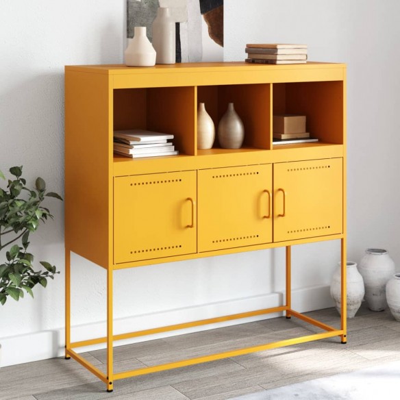 Buffet jaune moutarde 100,5x39x107 cm acier