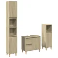 Ensemble de meubles de salle de bain 3 pcs chêne sonoma