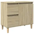 Ensemble de meubles de salle de bain 3 pcs chêne sonoma