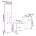 Ensemble de meubles de salle de bain 3 pcs chêne sonoma