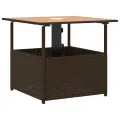 Table de jardin avec trou de parasol marron résine tressée