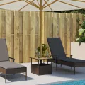 Table de jardin avec trou de parasol marron résine tressée