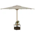 Table de jardin avec trou de parasol marron résine tressée