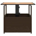 Table de jardin avec trou de parasol marron résine tressée