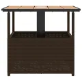 Table de jardin avec trou de parasol marron résine tressée