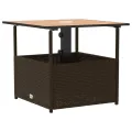 Table de jardin avec trou de parasol marron résine tressée