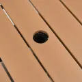 Table de jardin avec trou de parasol marron résine tressée