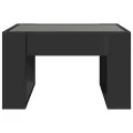 Table basse avec LED infini noir 50x53x30 cm