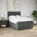 cadre de lit avec matelas Gris foncé 160x200cm Tissu