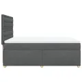 cadre de lit avec matelas Gris foncé 160x200cm Tissu