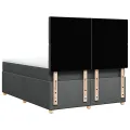 cadre de lit avec matelas Gris foncé 160x200cm Tissu