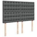 cadre de lit avec matelas Gris foncé 160x200cm Tissu