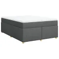 cadre de lit avec matelas Gris foncé 160x200cm Tissu