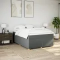 cadre de lit avec matelas Gris foncé 160x200cm Tissu