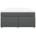 cadre de lit avec matelas Gris foncé 160x200cm Tissu