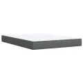 cadre de lit avec matelas Gris foncé 160x200cm Tissu