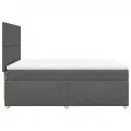 cadre de lit avec matelas Gris foncé 140x190cm Tissu