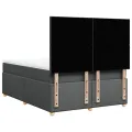 cadre de lit avec matelas Gris foncé 140x190cm Tissu