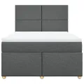cadre de lit avec matelas Gris foncé 140x190cm Tissu